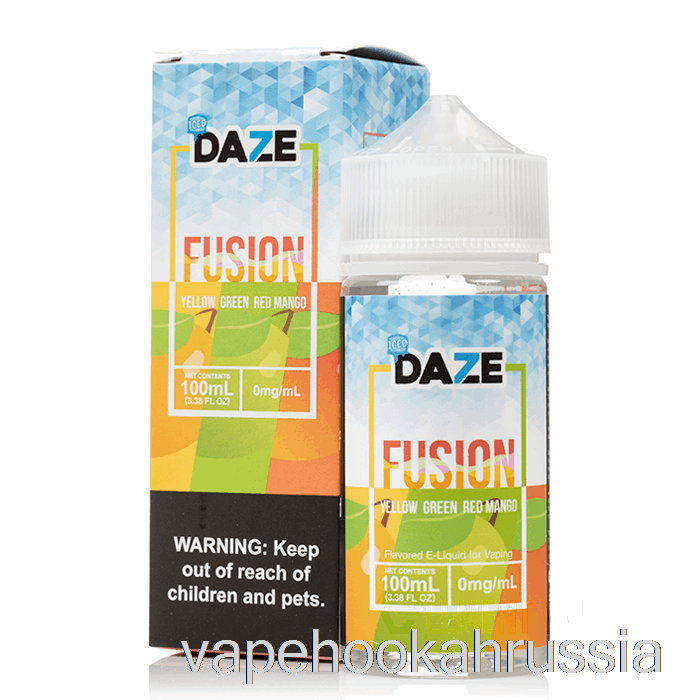 Vape Russia ледяной желтый зеленый красный манго - 7 Daze Fusion - 100мл 3мг